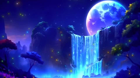 Waterfall atmosphere in the mountains Stock Footage 280206066