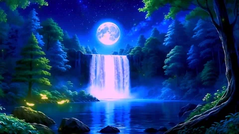 Waterfall atmosphere in the mountains Stock Footage 280330289