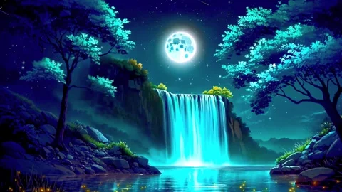 Waterfall atmosphere in the mountains Stock Footage 280580455