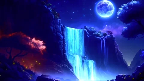 Waterfall atmosphere in the mountains Stock Footage 280581107