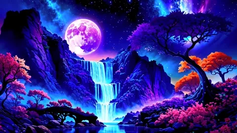 Waterfall atmosphere in the mountains Stock Footage 281035163