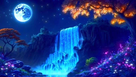 Waterfall atmosphere in the mountains Stock Footage 281035505