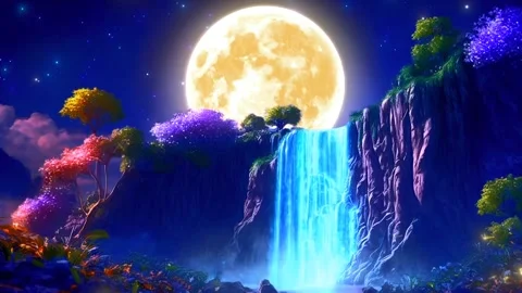 Waterfall atmosphere in the mountains Stock Footage 281284046