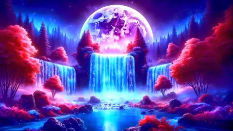 Waterfall atmosphere in the mountains Stock Footage 281284719