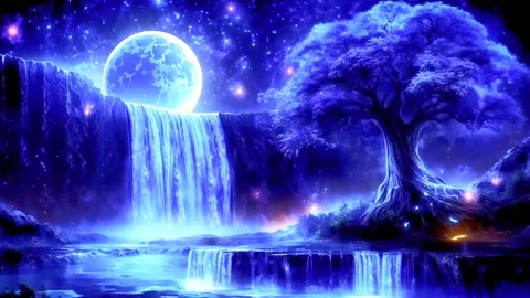 Waterfall atmosphere in the mountains Stock Footage 281284772