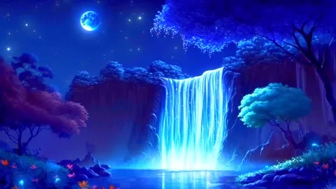 Waterfall atmosphere in the mountains Stock Footage 281284802