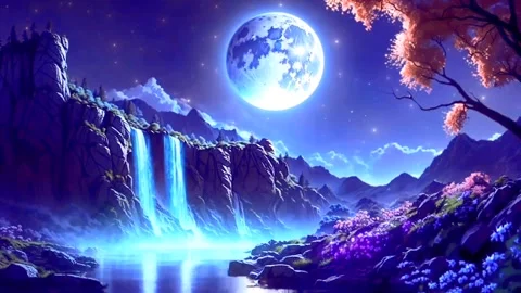 Waterfall atmosphere in the mountains Stock Footage 281472279