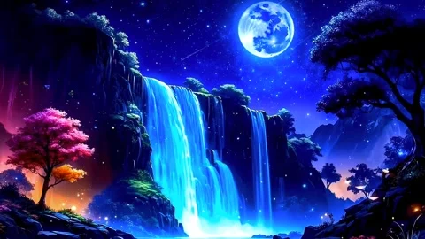 Waterfall atmosphere in the mountains Stock Footage 281473206