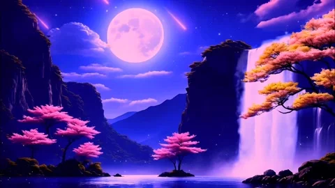 Waterfall atmosphere in the mountains Stock Footage 281473282