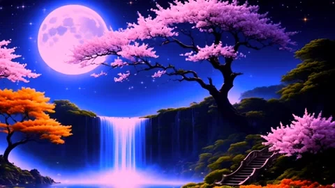 Waterfall atmosphere in the mountains Stock Footage 281473362