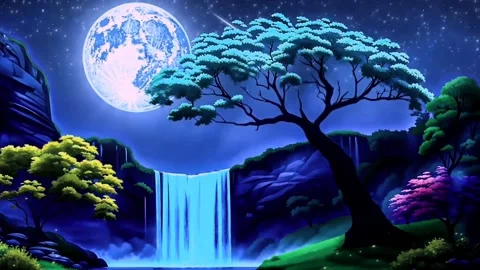 Waterfall atmosphere in the mountains Stock Footage 281473963