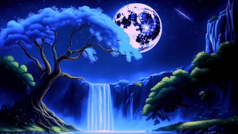 Waterfall atmosphere in the mountains Stock Footage 281474471