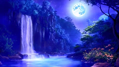 Waterfall atmosphere in the mountains Stock Footage 281575473