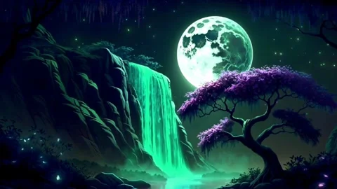 Waterfall atmosphere in the mountains Stock Footage 281587543