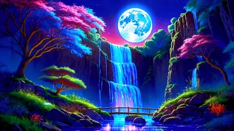 Waterfall atmosphere in the mountains Stock Footage 281606456