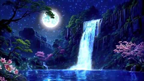 Waterfall atmosphere in the mountains Stock Footage 281606460