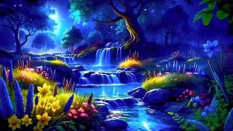 Waterfall atmosphere in the mountains Stock Footage 284713583