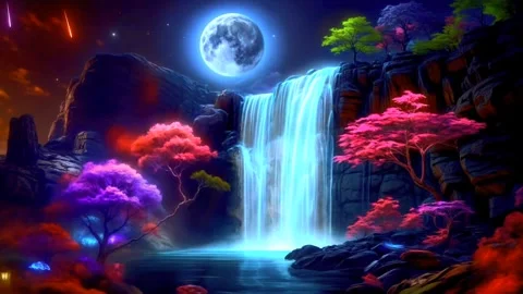 Waterfall atmosphere in the mountains Stock Footage 284713714