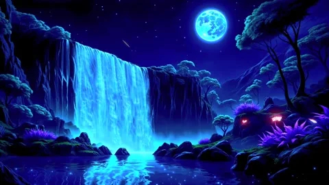 Waterfall atmosphere in the mountains Stock Footage 284713858