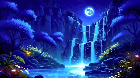 Waterfall atmosphere in the mountains Stock Footage 284714340