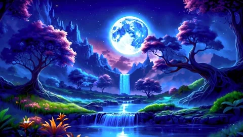 Waterfall atmosphere in the mountains Stock Footage 284714391