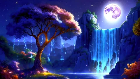 Waterfall atmosphere in the mountains Stock Footage 284714482