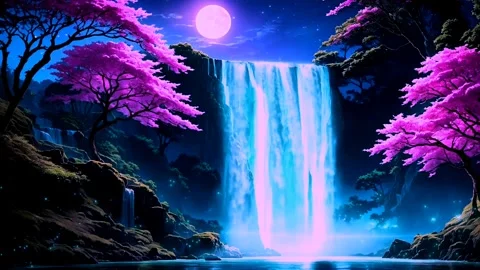 Waterfall atmosphere in spring Stock Footage 272510897