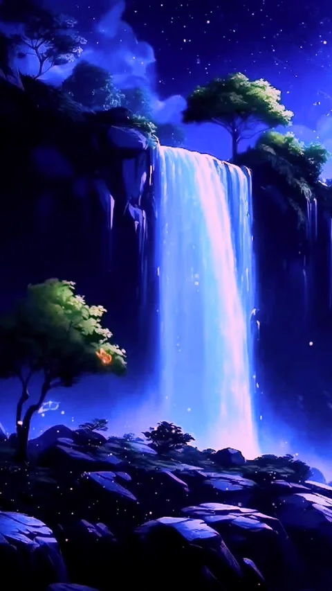 Waterfall atmosphere in spring Stock Footage 272511590