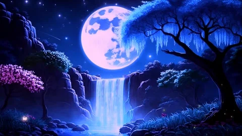 Waterfall atmosphere in spring Stock Footage 272532976