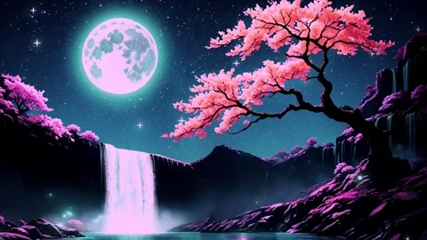 Waterfall atmosphere in spring Video stock 272702747