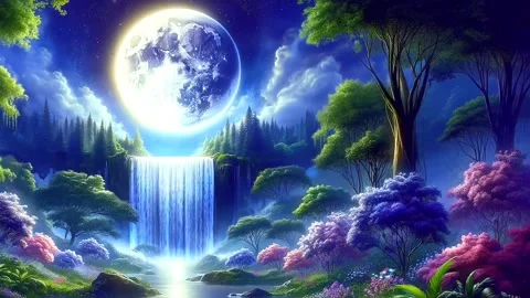 Waterfall atmosphere in spring Video stock 273030873