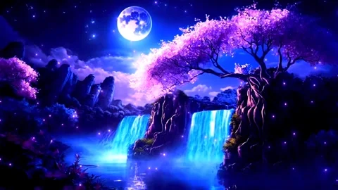 Waterfall atmosphere in spring Video stock 273039722