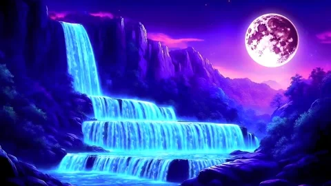 Waterfall atmosphere in spring Stock Footage 282925193