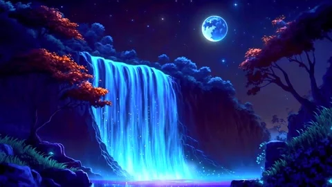 Waterfall atmosphere in spring Stock Footage 282929107