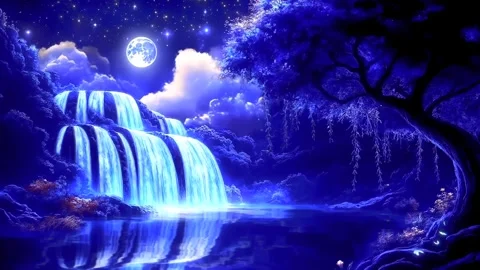 Waterfall atmosphere in spring Stock Footage 282931586