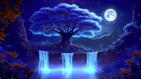 Waterfall atmosphere in spring Stock Footage 282931595