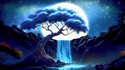 Waterfall atmosphere in spring Stock Footage 283150048