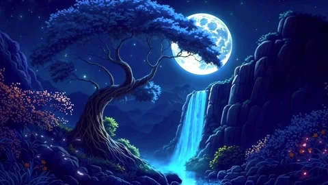 Waterfall atmosphere in spring Stock Footage 283150475