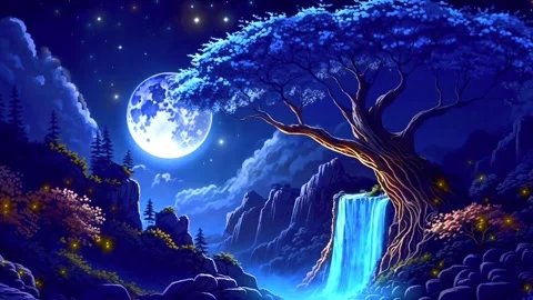 Waterfall atmosphere in spring Stock Footage 283150487