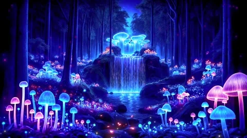 Waterfall atmosphere in spring Stock Footage 285121781