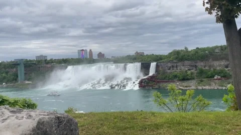 This waterfall attracts visitors throughout every season Stock Footage 340267675