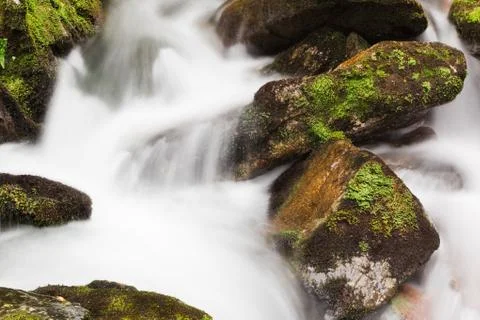 Waterfall autumn brook Stock Photos