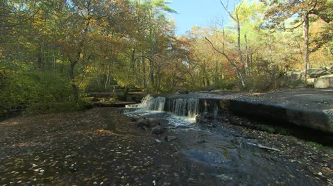 Waterfall in autumn Stock Footage 35329333