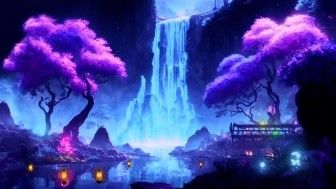 Waterfall in autumn Stock Footage 254906921
