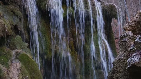Waterfall autumn forest. Video stock 234485776
