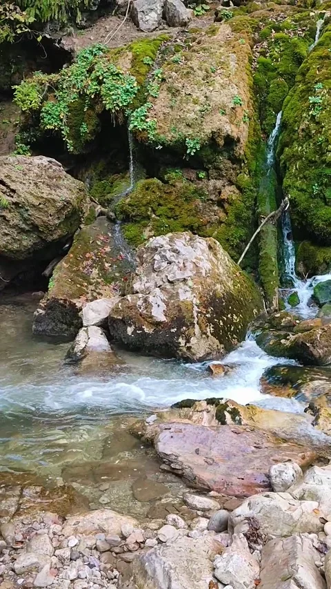 Waterfall in the autumn mountains. Stock Footage 254111099