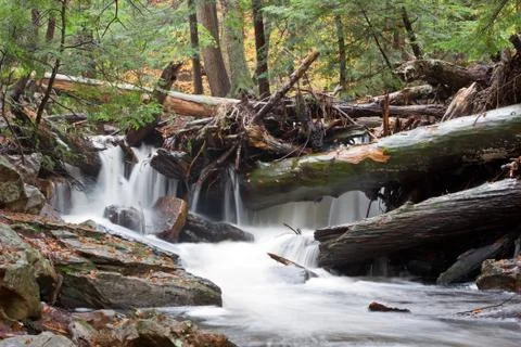 Waterfall in autumn Stock Photos