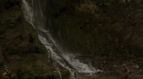 Waterfall in Bad Urach in the rain Stock Footage 44399251