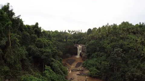 Waterfall in Bali flyover 스톡 동영상 52311998