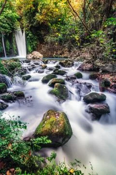 Waterfall Banias landscape Stock Photos
